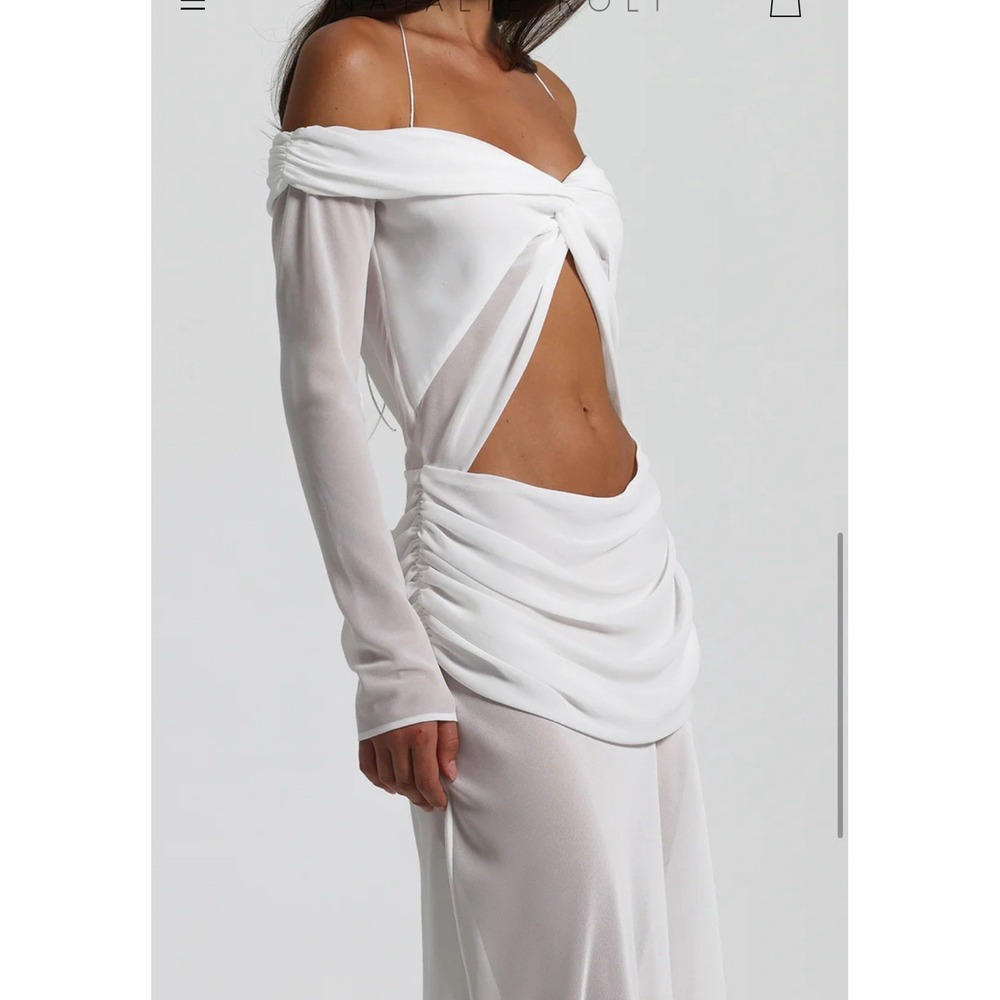 NWT Natalie Rolt Emily Gown White Size 1 (US Size 4) sheer - Picture 2 of 12